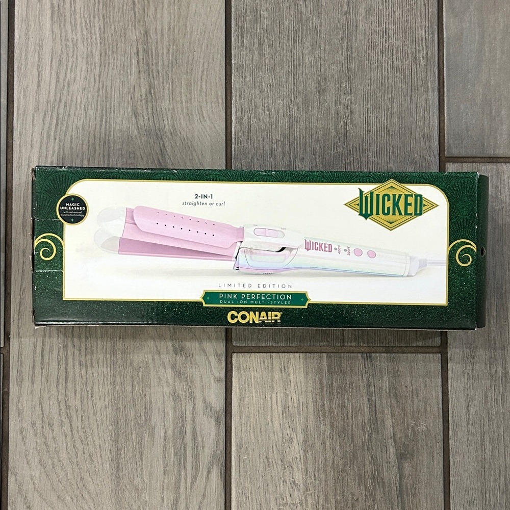 Limited Edition Wicked Conair Curling Iron Pink Iridescent NIB 1in